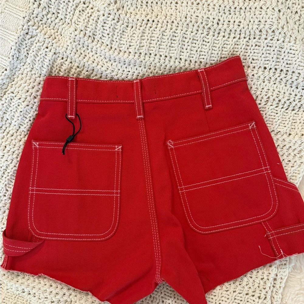 Hudson Jeans | NWOT | ‘Carpenter’ Women's Red Denim Shorts | sz 23 - Picture 6 of 7